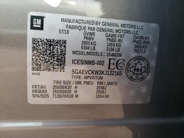 2019 BUICK ENCLAVE AV - 5GAEVCKW3KJ122165