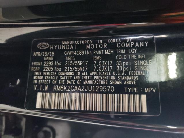 2018 HYUNDAI KONA SEL - KM8K2CAA2JU129570