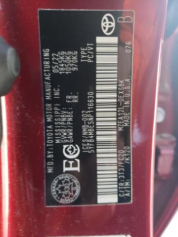 2022 TOYOTA COROLLA SE - 5YFB4MBE5NP116630