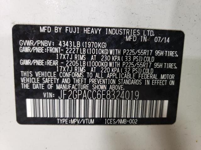 JF2GPACC6E8324019 Subaru Xv Crosstrek 2.0 Premium