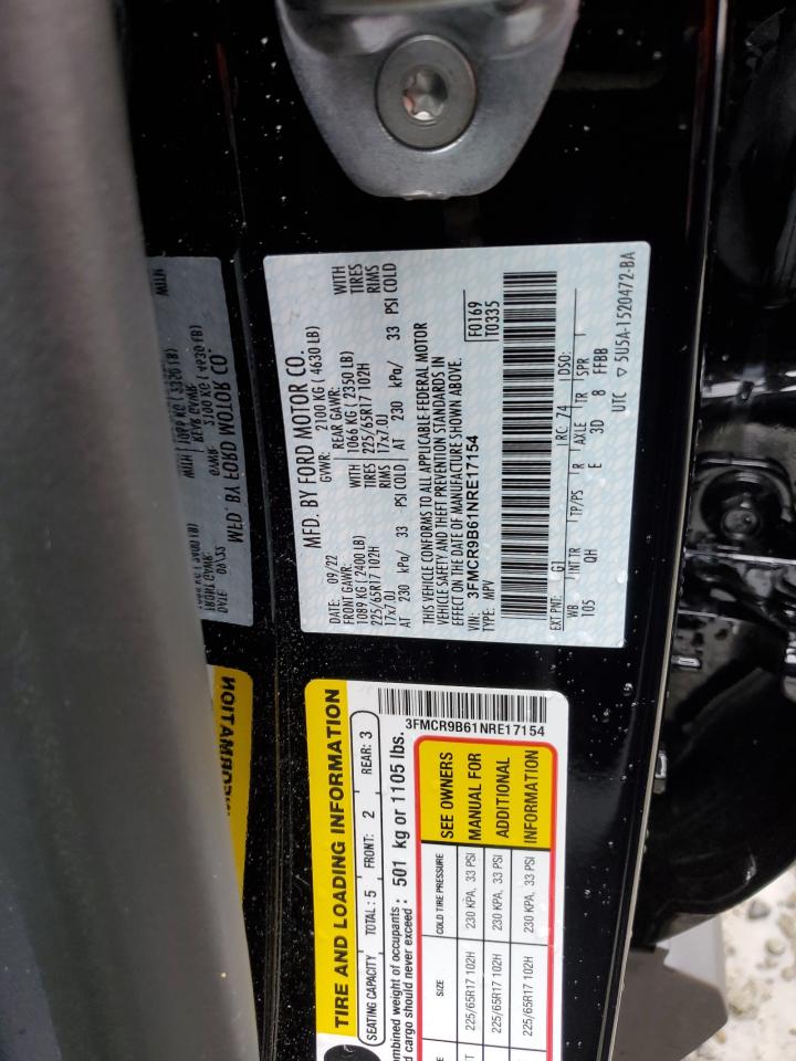 3FMCR9B61NRE17154 FORD BRONCO 2022