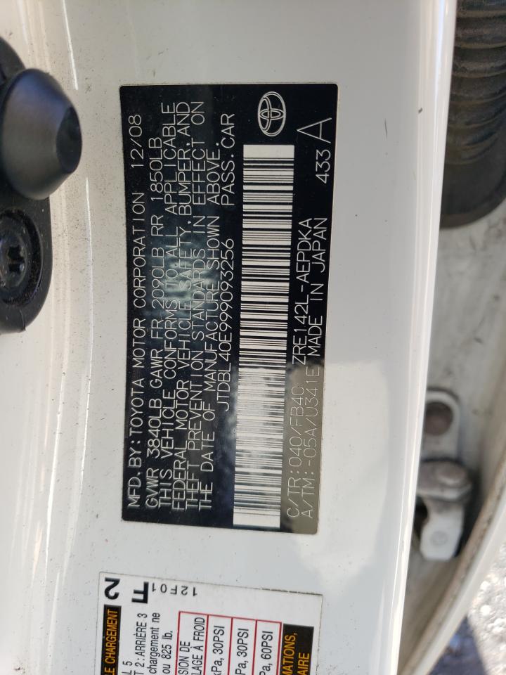 JTDBL40E999093256 2009 Toyota Corolla Base