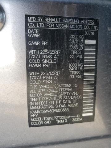 2016 NISSAN ROGUE S - KNMAT2MV8GP680888