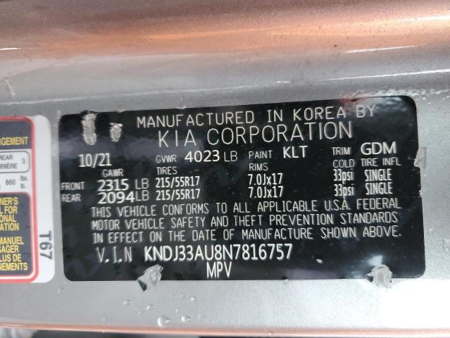 KNDJ33AU8N7816757 KIA SOUL EX