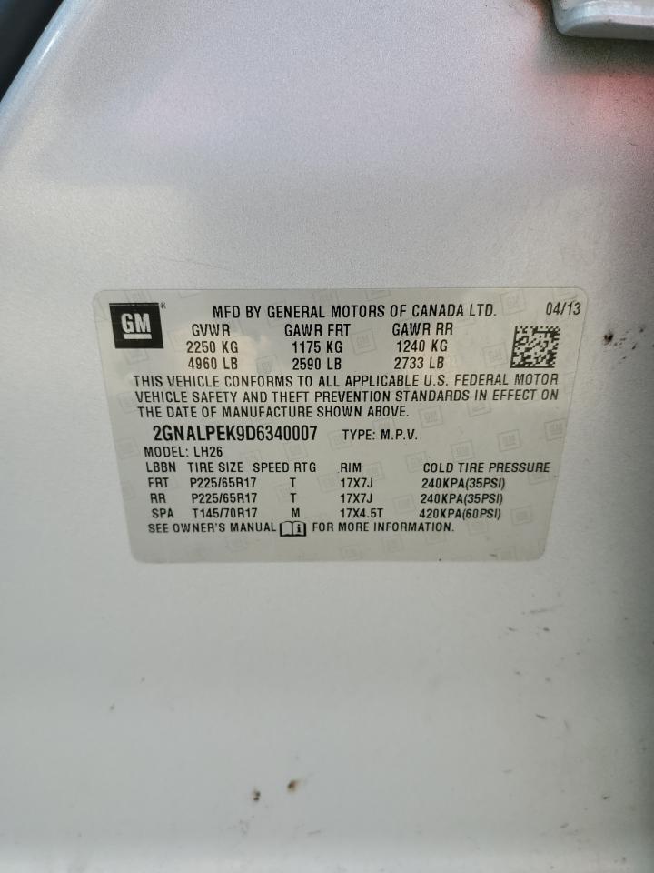 2GNALPEK9D6340007 2013 Chevrolet Equinox Lt 2GNALPEK9D6340007 2013 Chevrolet Equinox Lt
