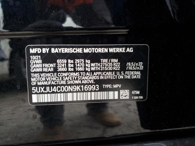 5UXJU4C00N9K16993 2022 BMW X5, photo no. 13