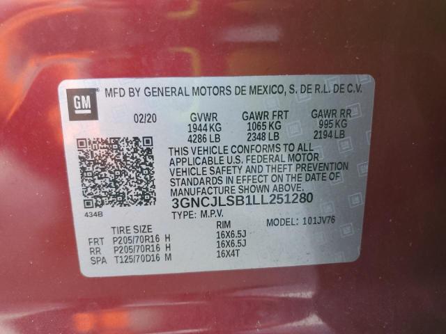 3GNCJLSB1LL251280 Chevrolet Trax 1LT 10