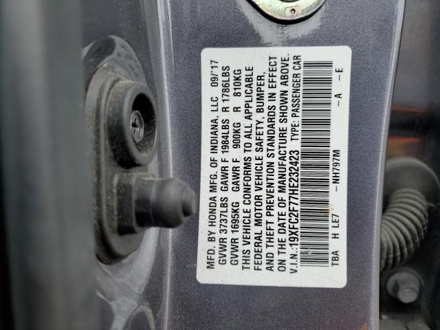 2017 HONDA CIVIC EX - 19XFC2F77HE232423