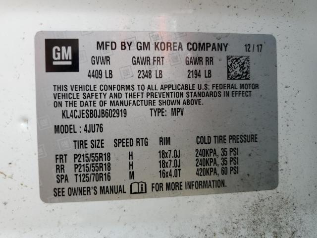 KL4CJESB0JB602919 | 2018 BUICK ENCORE PRE