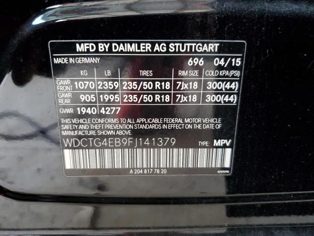 WDCTG4EB9FJ141379 Mercedes-Benz GLA 250