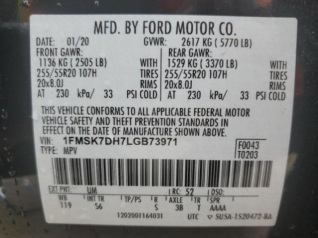 1FMSK7DH7LGB73971 Ford EXPLORER XLT
