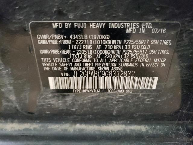 2016 SUBARU CROSSTREK - JF2GPABC9G8332832