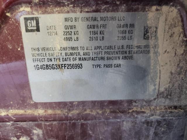 1G4GB5G3XFF256993 Buick Lacrosse