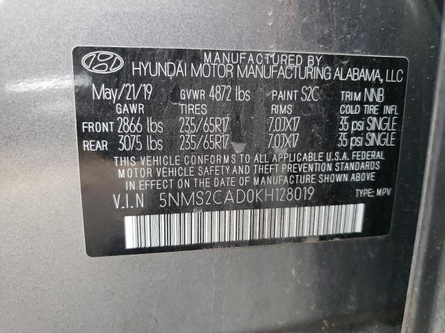 5NMS2CAD0KH128019 Hyundai Santa Fe Se