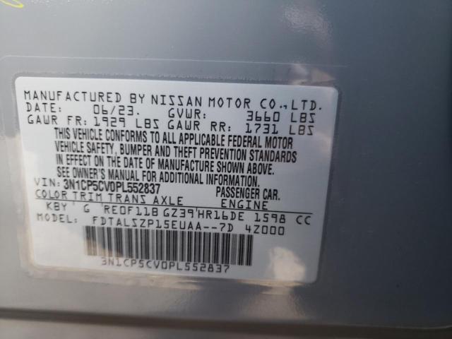 3N1CP5CV0PL552837 | 2023 NISSAN KICKS SV