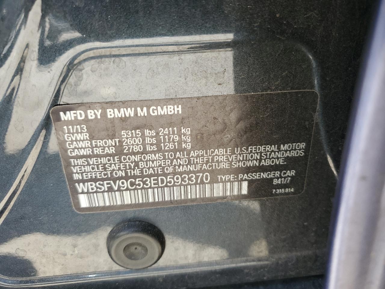 WBSFV9C53ED593370 2014 BMW M5