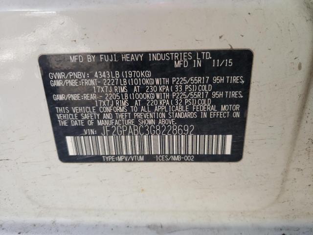 2016 SUBARU CROSSTREK - JF2GPABC3G8228692