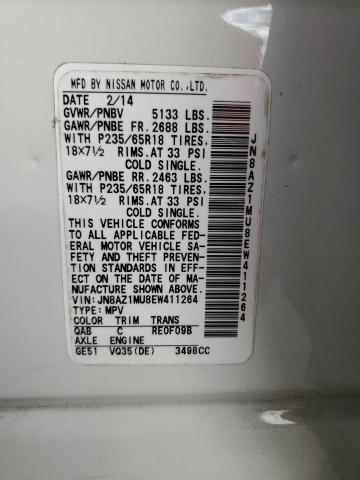 JN8AZ1MU8EW411264 Nissan MURANO S