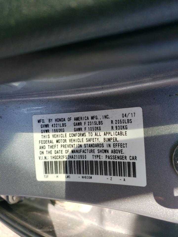 1HGCR2F52HA210950 HONDA ACCORD 2017
