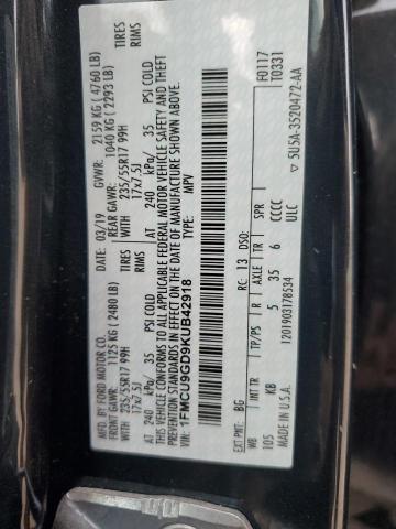 1FMCU9GD9KUB42918 2019 FORD ESCAPE, photo no. 13