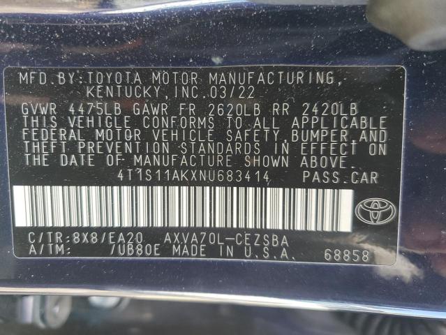 2022 TOYOTA CAMRY NIGH - 4T1S11AKXNU683414