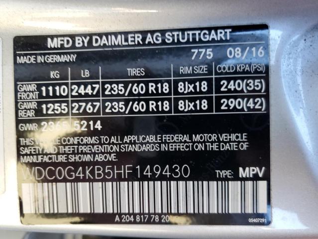 2017 MERCEDES-BENZ GLC 300 4M - WDC0G4KB5HF149430