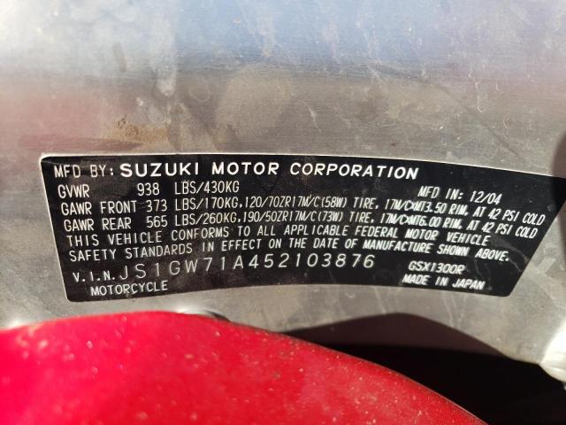 2005 SUZUKI GSX1300 RK - JS1GW71A452103876