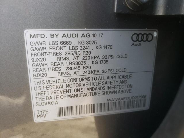 VIN WA1VAAF7XJD017986 2018 Audi Q7, Prestige no.14