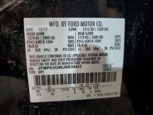 2FMPK3G98JBB39433 Ford EDGE SE