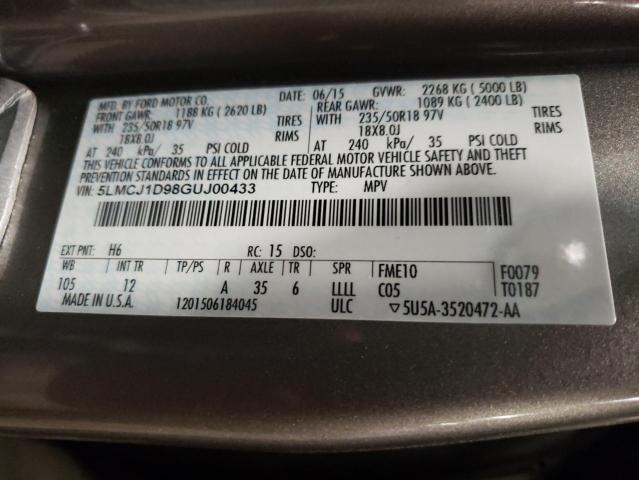 2016 LINCOLN MKC PREMIE - 5LMCJ1D98GUJ00433