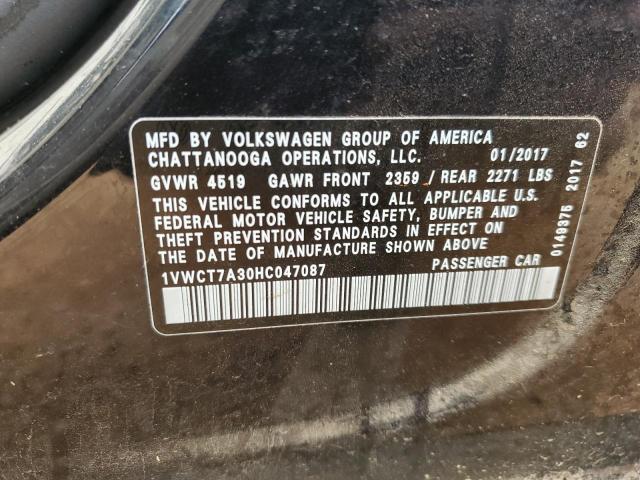 2017 VOLKSWAGEN PASSAT SEL - 1VWCT7A30HC047087