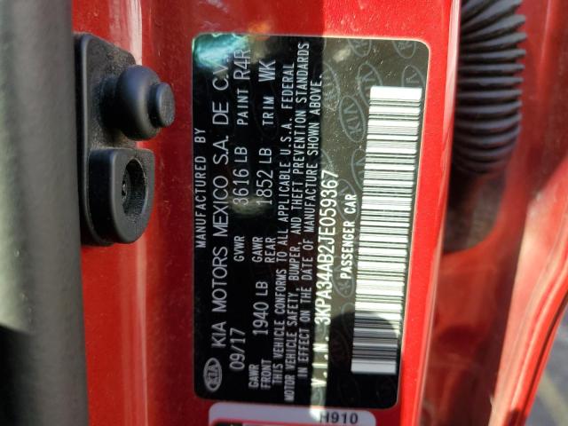 3KPA34AB2JE059367 KIA RIO EX
