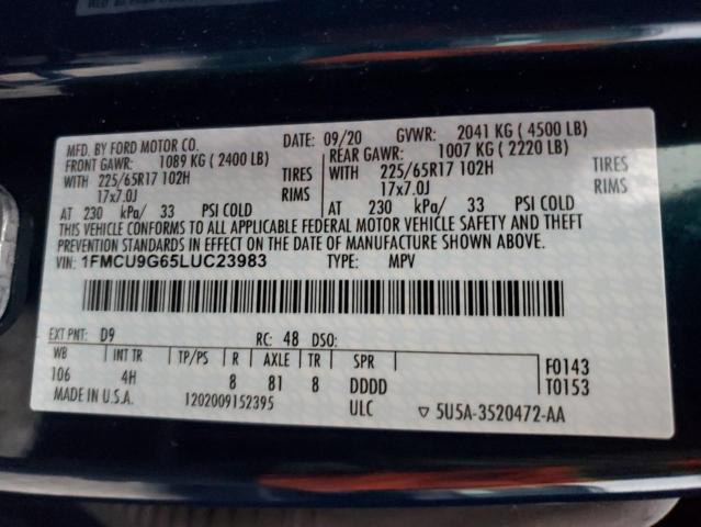 1FMCU9G65LUC23983 Ford ESCAPE SE