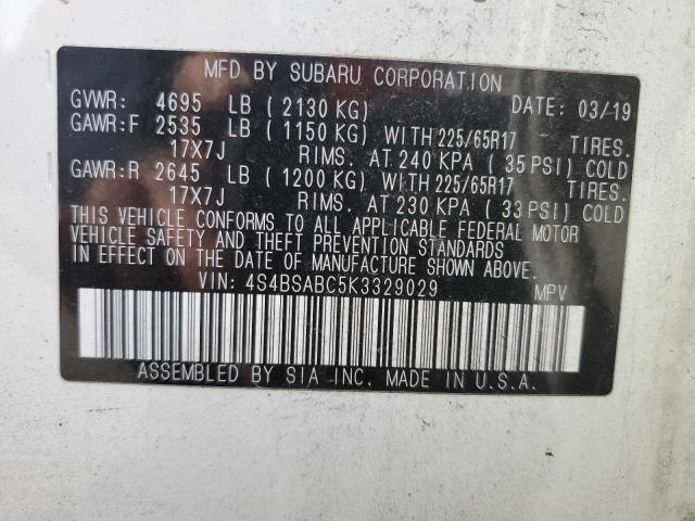 4S4BSABC5K3329029 Subaru Outback 2.5i