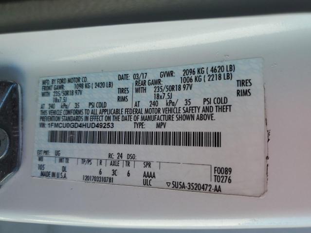 1FMCU0GD4HUD49253 Ford ESCAPE SE