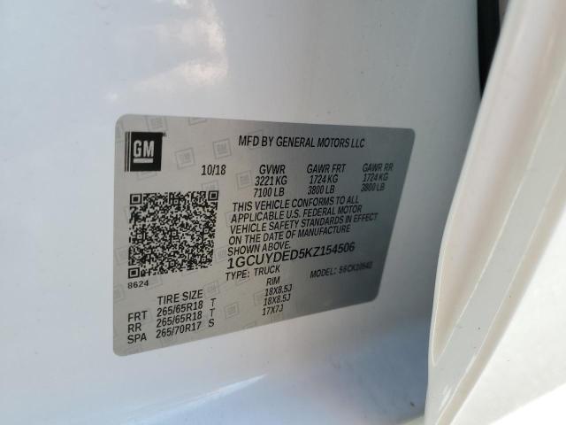 2019 CHEVROLET 1500 - 1GCUYDED5KZ154506