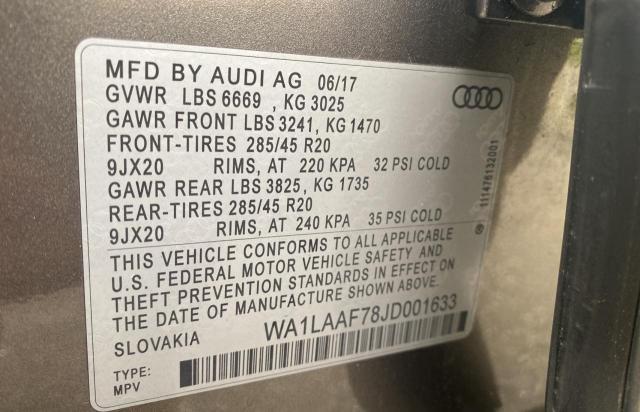 VIN WA1LAAF78JD001633 2018 Audi Q7, Premium Plus no.10