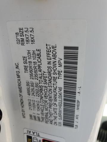 5J6RW1H93JL004746 2018 Honda Cr-V Touring