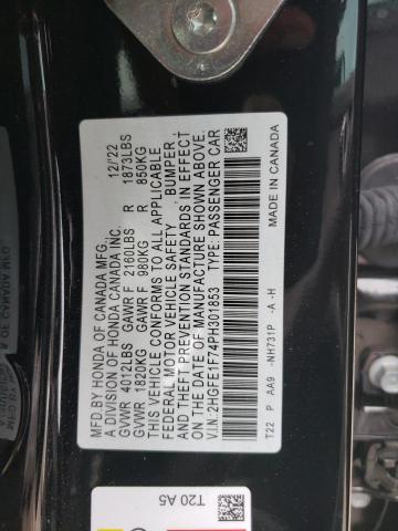 2HGFE1F74PH301853 | 2023 HONDA CIVIC EX