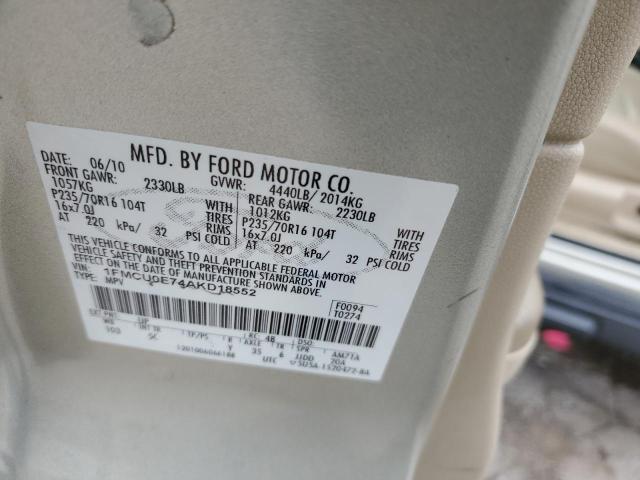 1FMCU0E74AKD18552 | 2010 Ford escape limited