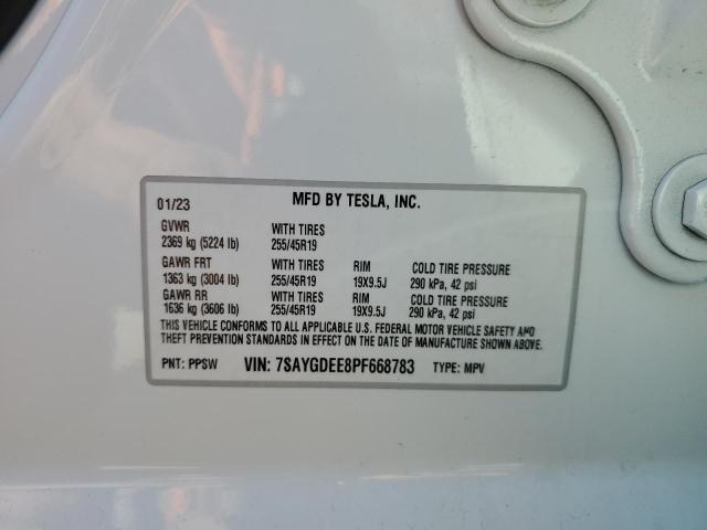 7SAYGDEE8PF668783 | 2023 TESLA MODEL Y