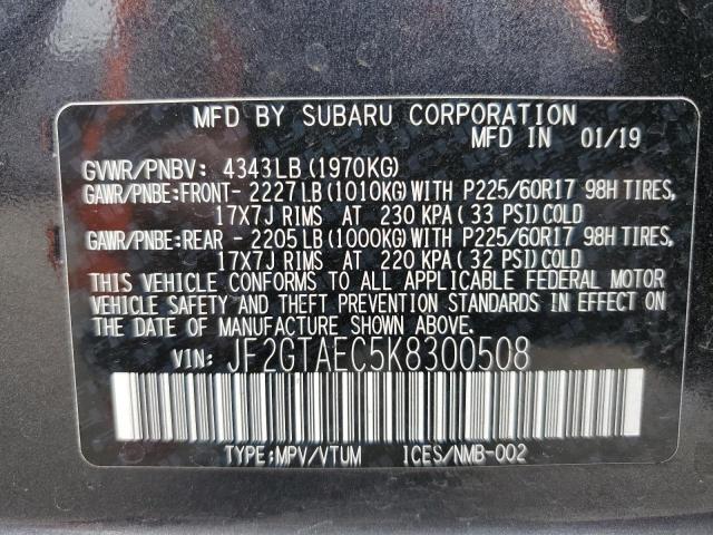 2019 SUBARU CROSSTREK - JF2GTAEC5K8300508