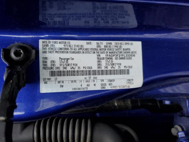 1FADP3F21FL333506 2015 FORD FOCUS, photo no. 12