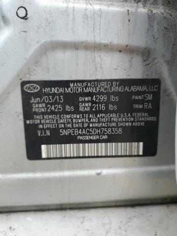 2013 Hyundai Sonata Gls VIN: 5NPEB4AC5DH758358 Lot: 41171117