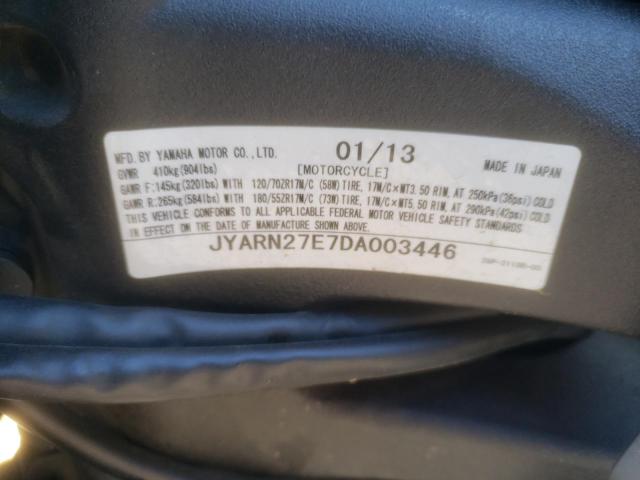 2013 YAMAHA FZ8 N JYARN27E7DA003446