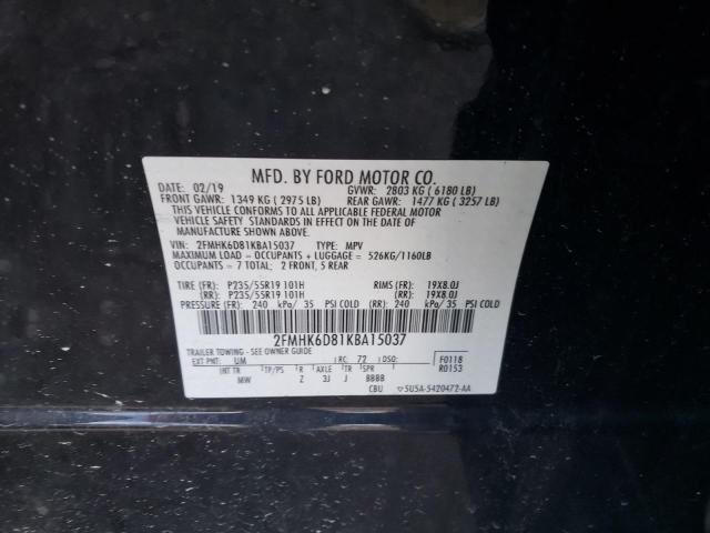 2FMHK6D81KBA15037 2019 Ford Flex Limited
