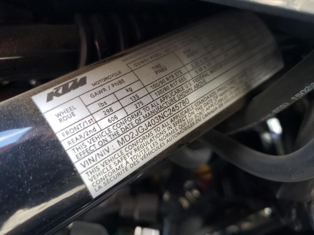 2022 KTM 390 ADVENT MD2JGJ403NC245780