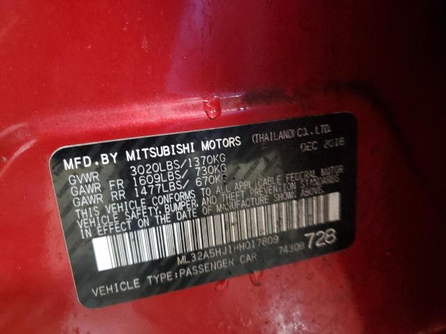 2017 MITSUBISHI MIRAGE GT ML32A5HJ1HH017809