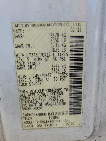 2015 NISSAN NV 1500 - 1N6BF0KM8FN802487