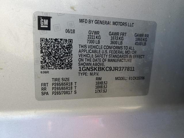 2018 CHEVROLET TAHOE K150 - 1GNSKBKC9JR377811
